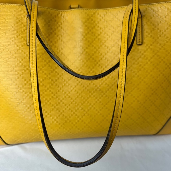 Authentic GUCCI Diamante Bright Yellow Tote Bag Handbag - Picture 10 of 14